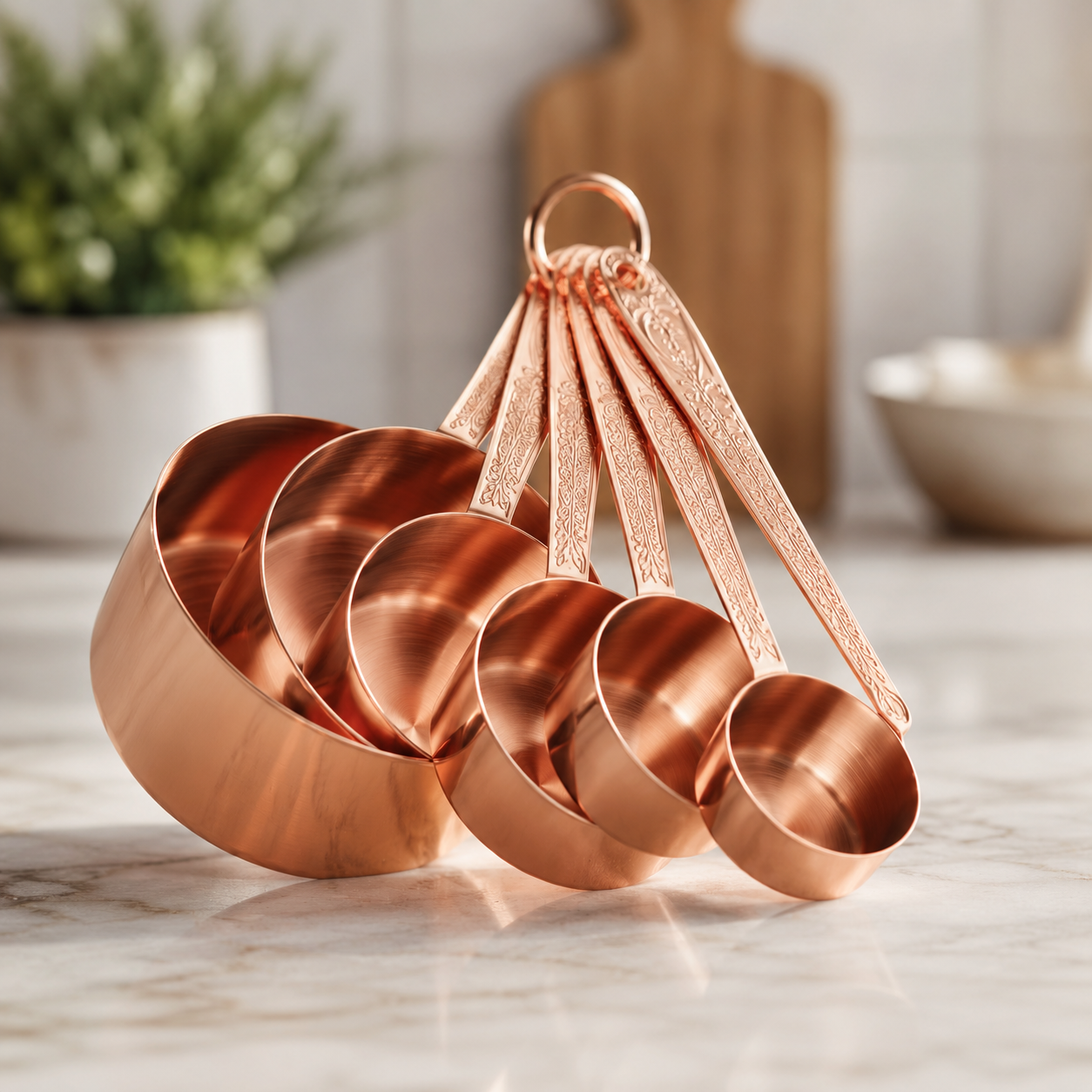 Copper Measuring Cups Set